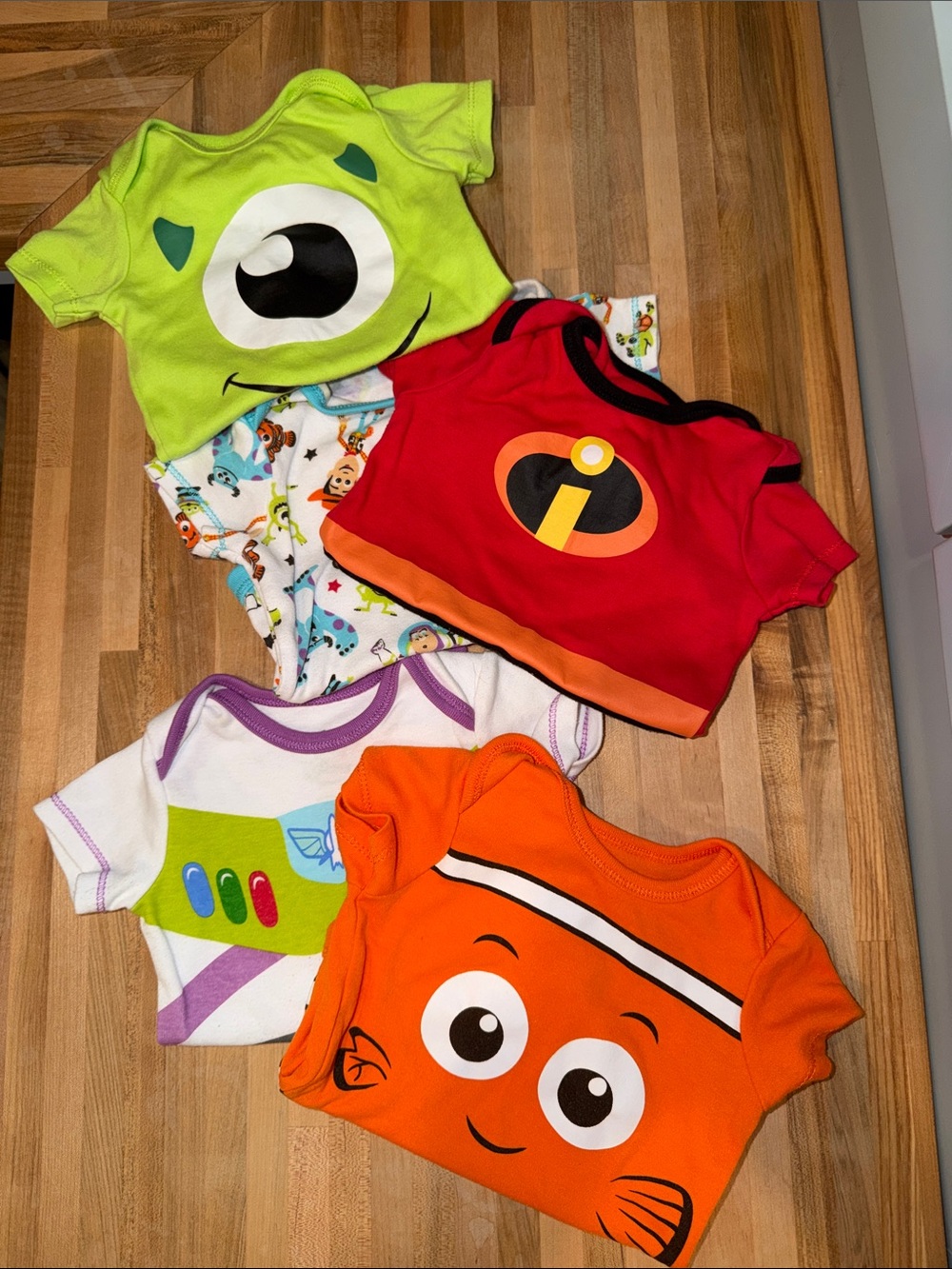 Pixar/Disney Character 5 onesie Set